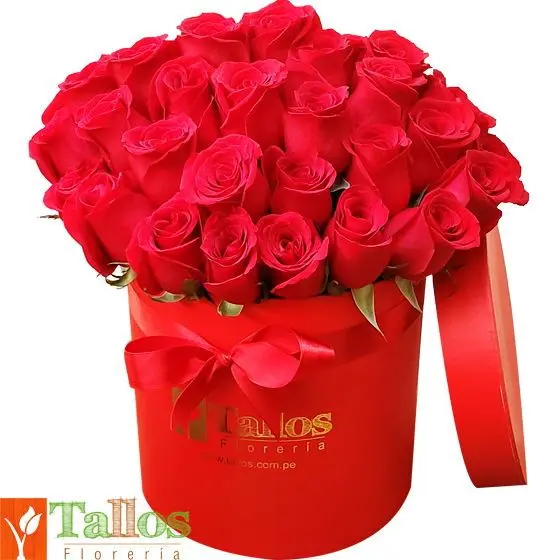 box de rosas rojas para regalo romántico delivery de flores en Lima
